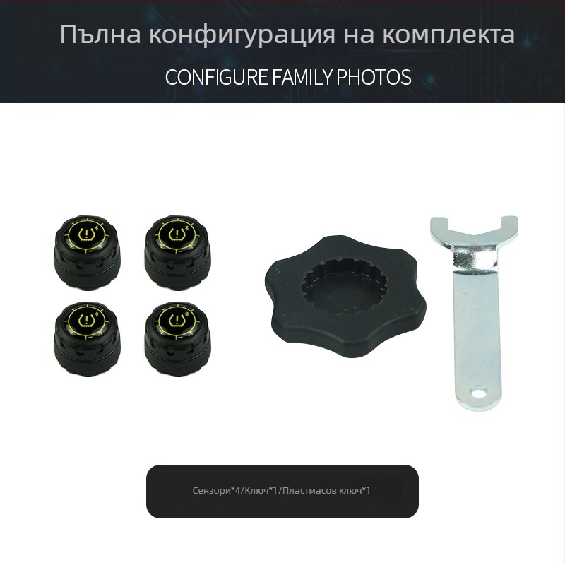 Bluetooth монитор за налягането в гумите за автомобили и мотоциклети, безжичен интелигентен монитор с висока точност