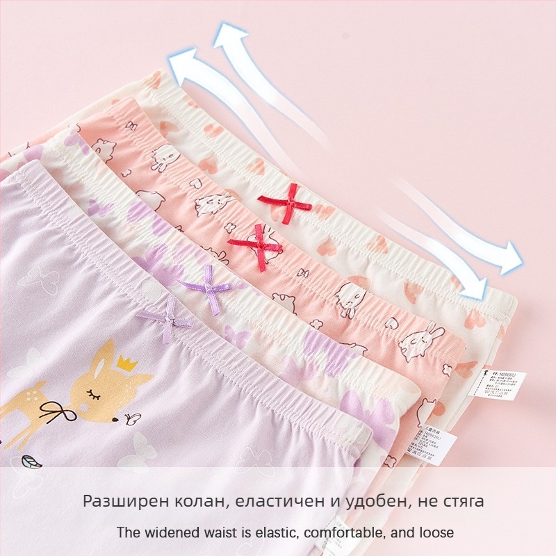 Детски памучни боксерки за момичета, клас А памук, за възраст 6–12 г., летни тънки боксерки, без да стискат дупето