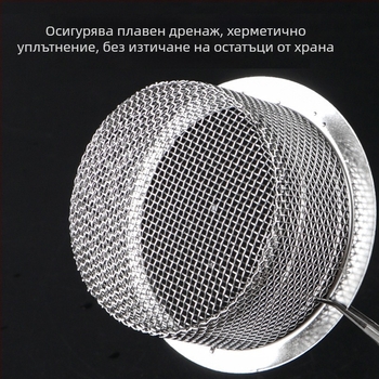 Неръждаема стоманена кухненска филтърна мрежа за мивка – универсално сито за измиване на съдове, кошничка за отводняване против запушване