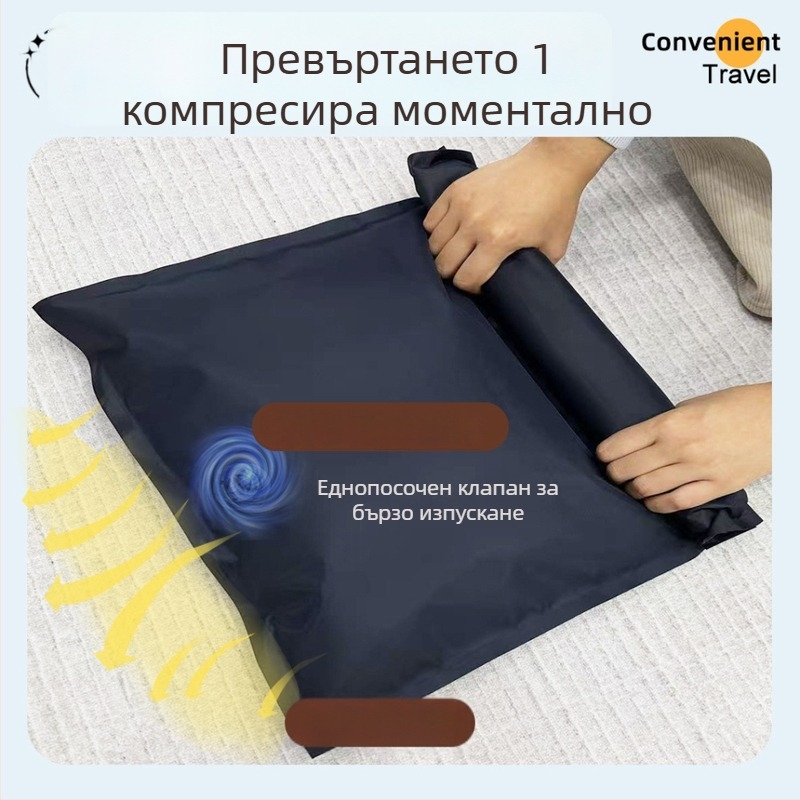 Компактна компресионна чанта за багаж с ръчно навиване, от оксфордова тъкан, преносим вакуумен органайзер за пътуване