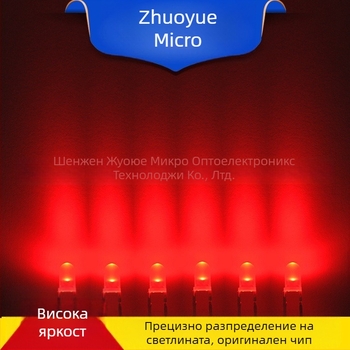 LED индикатор с директно включване, 3 мм червен LED, висока яркост, F3