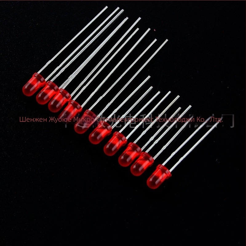 LED индикатор с директно включване, 3 мм червен LED, висока яркост, F3