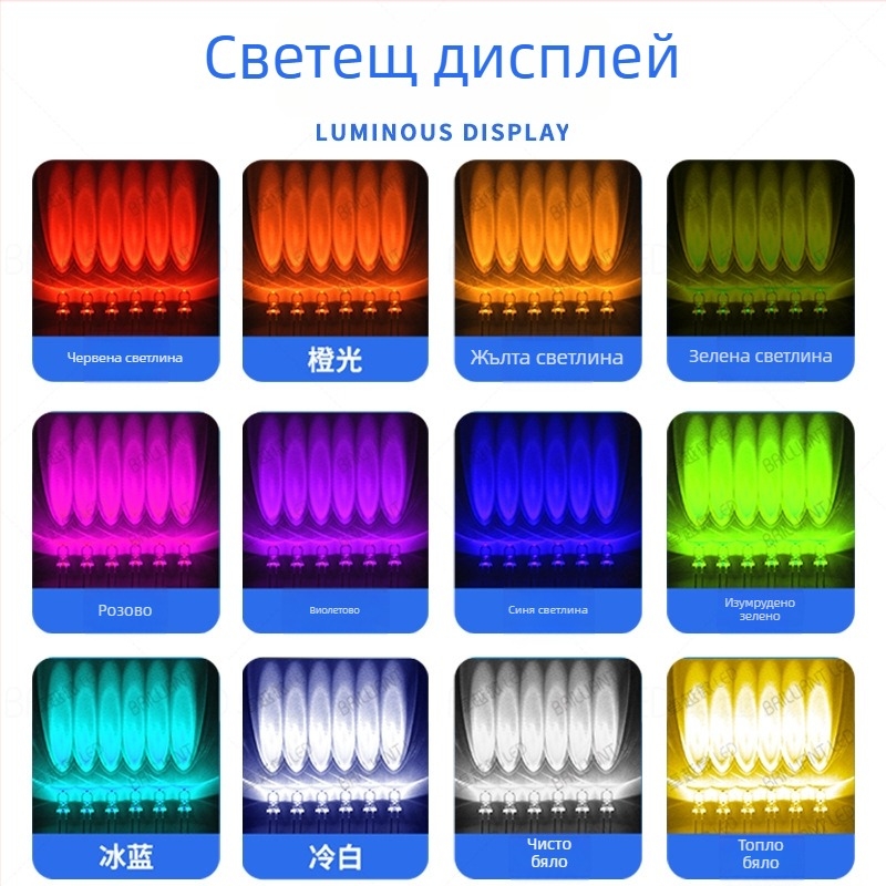 F5 5 мм бял LED светодиод, 3V висока яркост, директно монтиран LED, Sanan чип