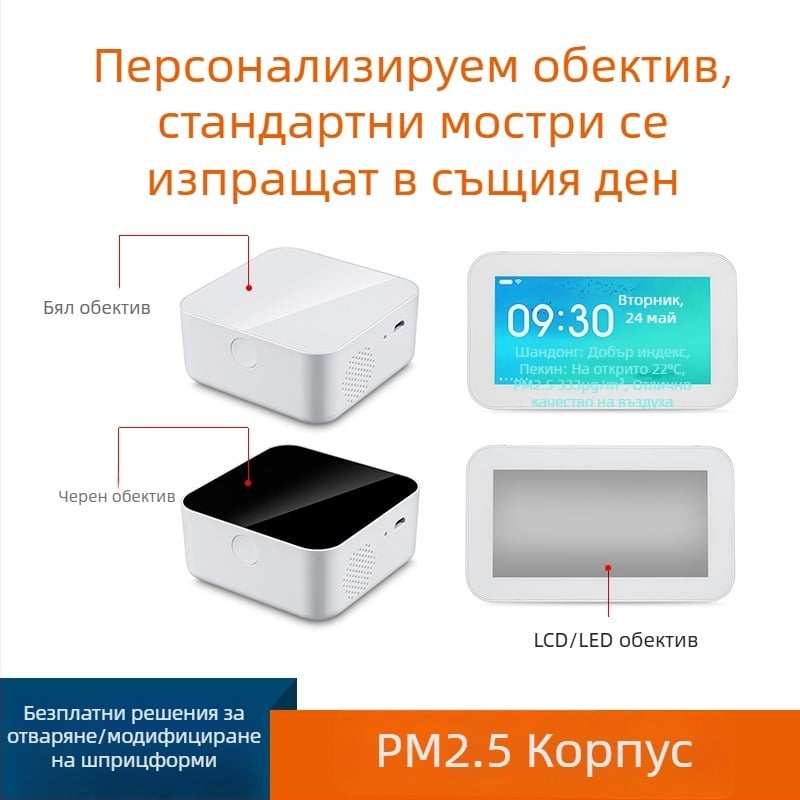 Калъф за детектор CO и токсични газове, формалдехид, сензор PM2.5 за температура и влажност, пластмасов корпус