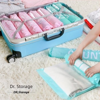 DR.STORAGE 6-частен комплект чанти за дрехи с вакуумно компресиране – водоустойчиви, преносими