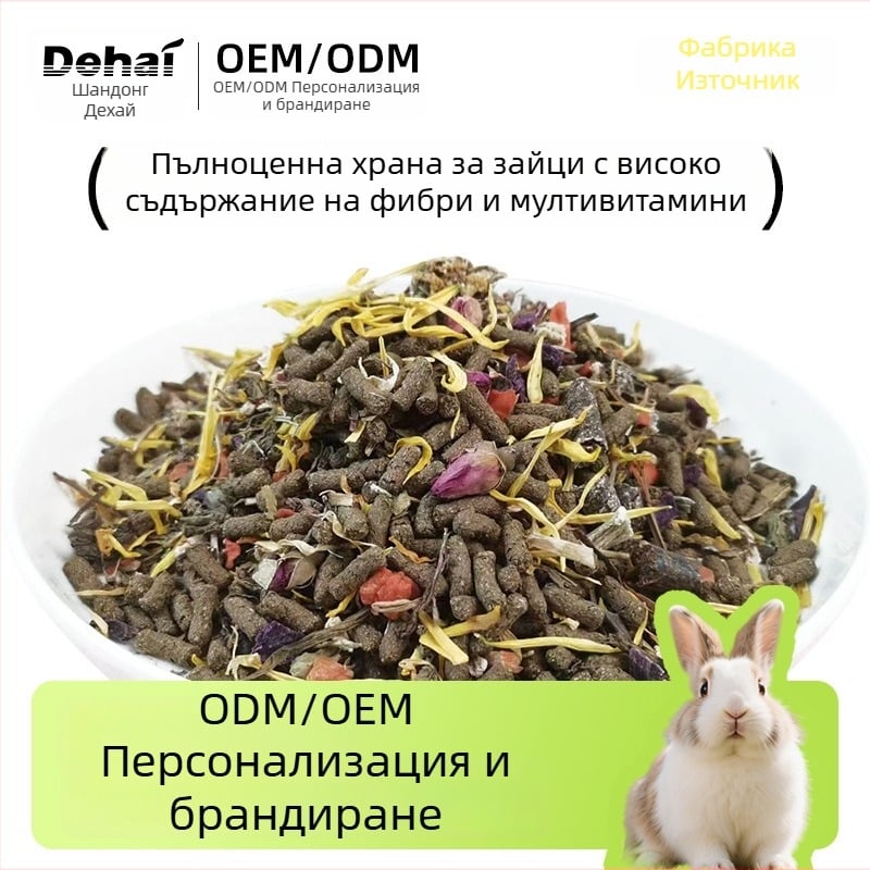 Meizifang Високофибрена суха храна за зайци с дълги уши, подходяща за възрастни и малки зайчета, 200 г