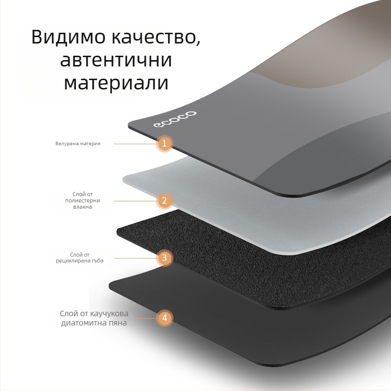 Диатомитова подложка за баня и вход – абсорбираща, неслизаща, бързосъхнеща, квадратна, с мотиви цветя и животни