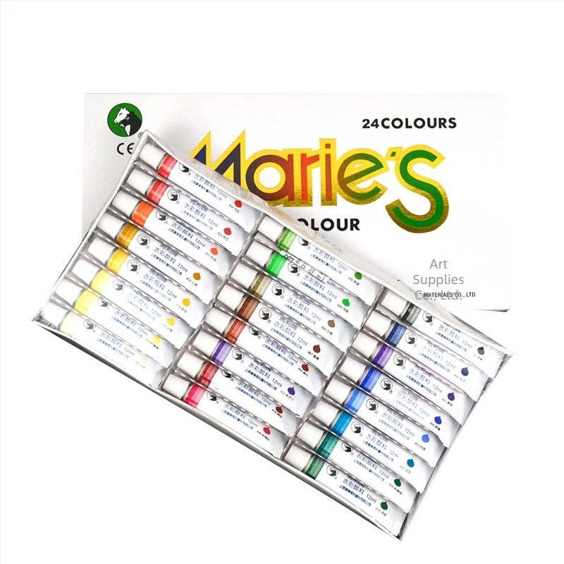 Marley водни бои за акварел - комплект с кутия, 12 ml тръби, варианти: 12/18/24/36 цветове