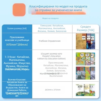 Прозрачен калъф за учебник 16K за първи клас