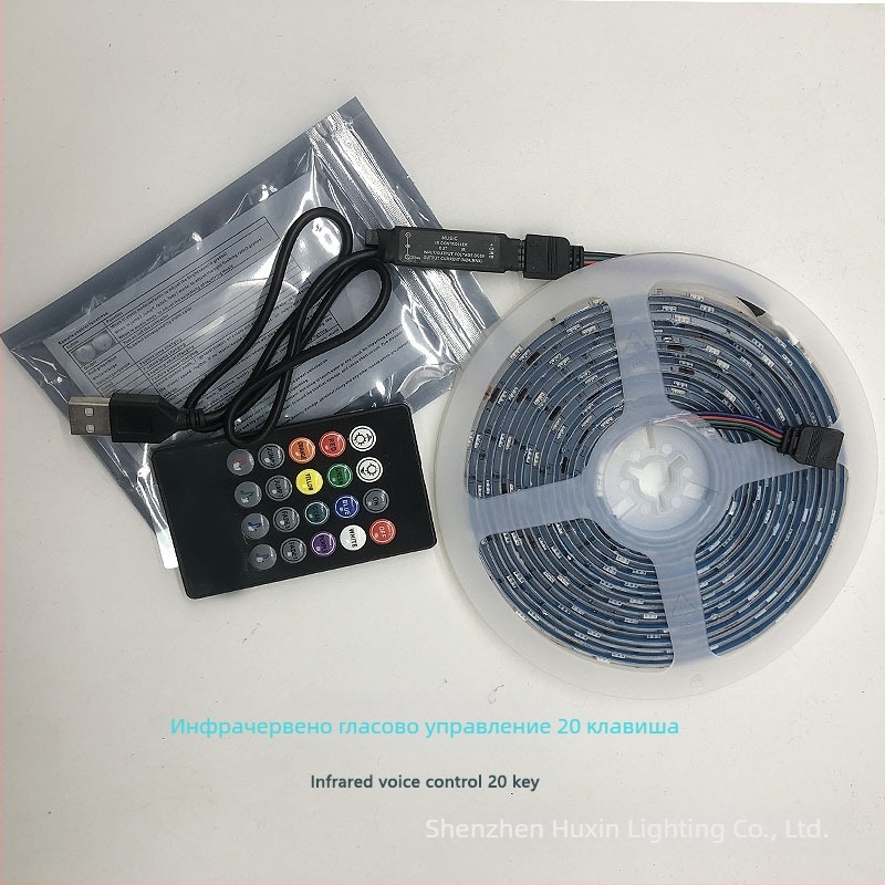 RGB LED лента за телевизор — фоново осветление с музикална синхронизация, Wi‑Fi и Bluetooth, амбиентно осветление за гейминг бюро
