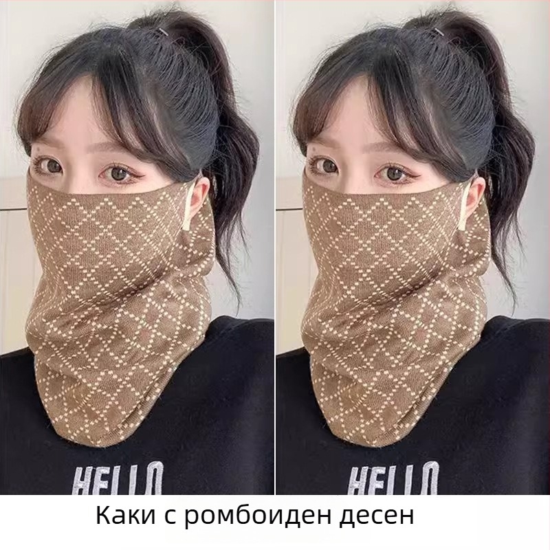 Нова универсална маска с ушни ленти за есен и зима, женска, многофункционална яка за колоездене, корейски стил