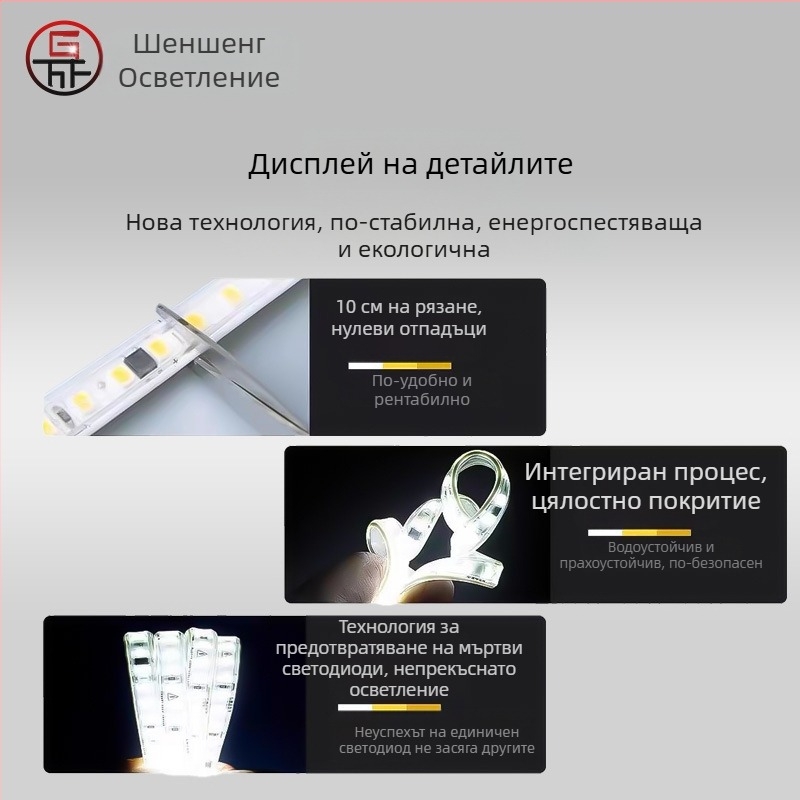 220V гъвкава RGB неонова LED лента, 2835 чип, три цвята, 5050RGB, водоустойчива за външно ползване, 5730 лента