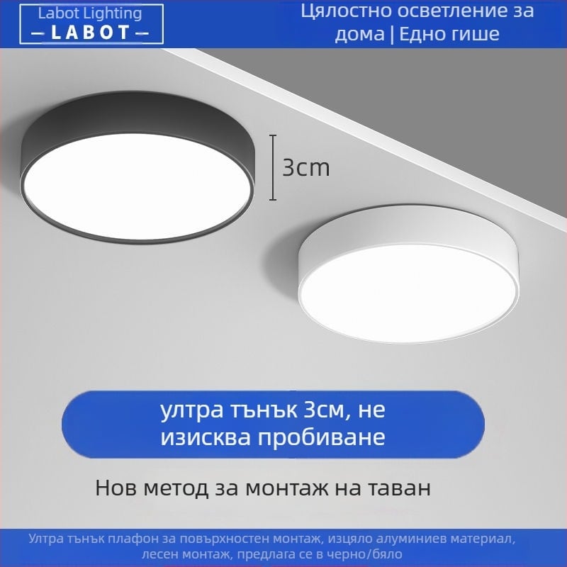 Ултратънък повърхностно монтиран кръгъл LED спот таванна лампа за всекидневна, спалня и антре