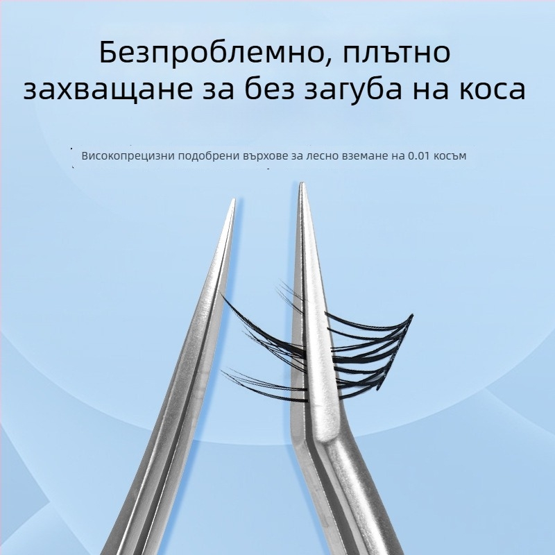 Високопрецизни пинсети за мигли в китайски стил, украински клип за присаждане на мигли, златен клип с пера за майсторите на мигли, пинсети Делфин