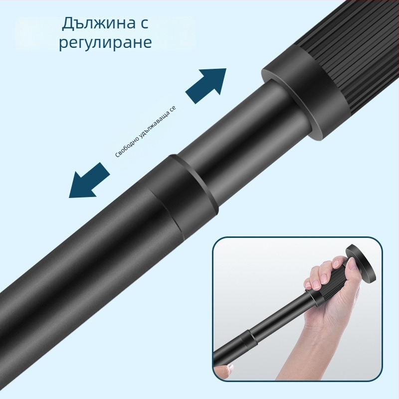 Телескопична пръчка за завеси, без пробиване, неръждаема стомана, за завеси и душ завеси, сушене на дрехи, гардероб и спалня разделител