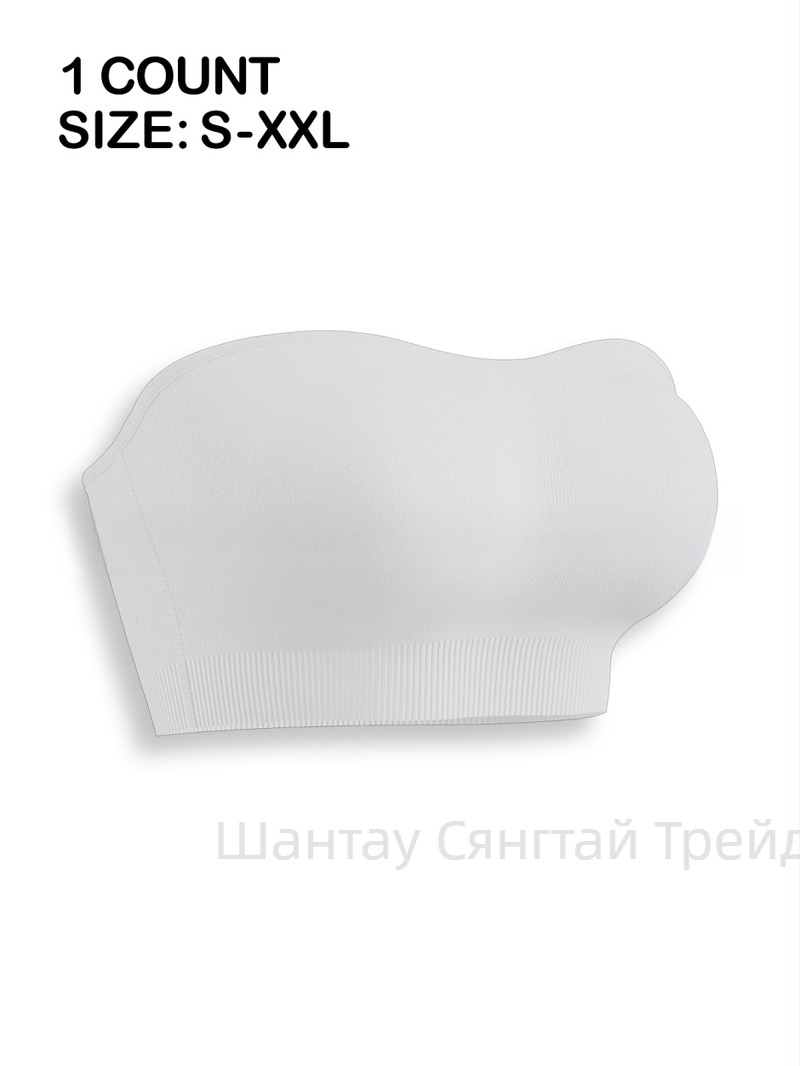 Без презрамки бюстие в стил тръба със свалящи се презрамки, без метална костилка, безшевно изработено, пълна чашка, 95% найлон