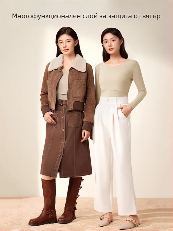 Бременски термо комплект бельо за кърмене, антибактериално, 3/4 ръкав, кръгла яка, полиестер 90–95%, зимен сезон