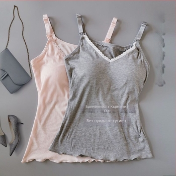 Потник за кърмене за майчинство и следродилен период, летен, с презрамки, ръкав 3/4