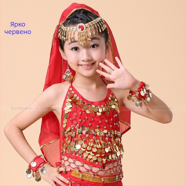 Метална украса за коса за Belly Dance с воал, електроплатирана повърхност, детски аксесоар, стил Национален