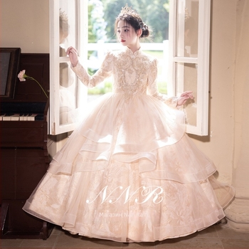 Детска рокля за момичета — висок клас луксозна принцеска рокля за пиано изпълнения, всички сезони (за възраст 3–8 г, основна материя: полиестер 50%, подплата: полиестер 50%, смес от синтетични влакна, стил: 125200612)