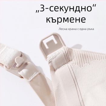Бюстгальтер за кърмене с тънки формовани чашки, найлонова материя, без стоманени пръстени, подходящ за всички етапи на кърмене