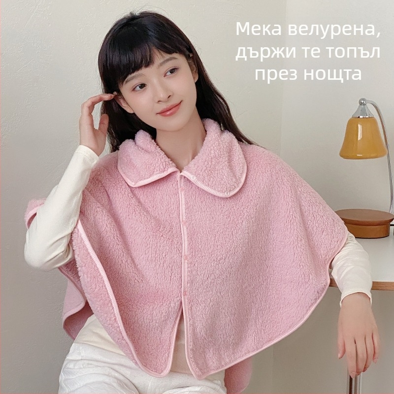 Послеродов плащ-шал за кърмене с раменна опора, без ръкави, фланелен кардиган, 100% полиестер, 251–300 г/м², за всички сезони