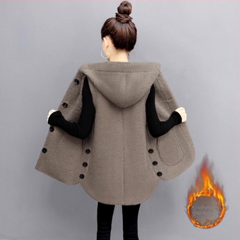 Жилет без ръкави с качулка от балонено кадифе — едноцветен, акрилно влакно, еднобутонно закопчаване, основен състав 95%+