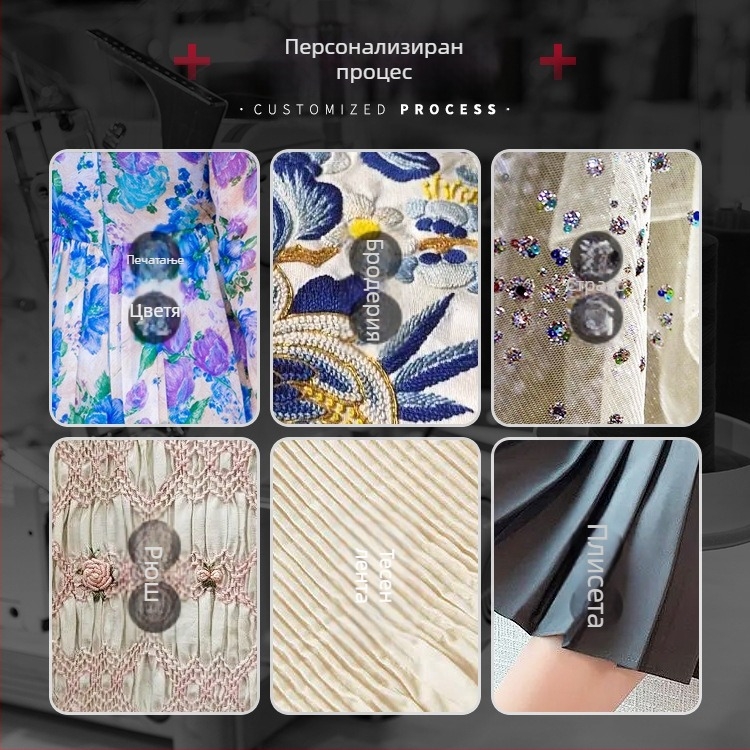 Дамски рокли от тъкани – производство, средно и високо качество, 7-дневен пробен цикъл, 500 бр./ден, OEM/проба/чертежи