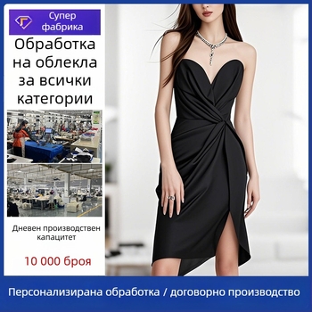 Персонализирана обработка на сватбени рокли - плисирана кройка, презрамки с цепка, стегнат силует; OEM производство по чертежи; 7-дневен пробен цикъл; капацитет до 10 000 бр.