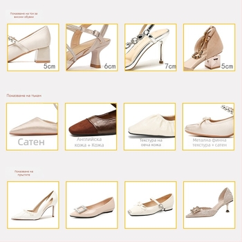 Дамски високи обувки на ток с остър нос, горна част от суперфибър, 3–5 cm висок ток, тънък ток, гумена подметка