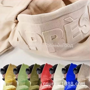 Худи суитшърт с релефен стоманен печат, от чист памук, средно-висока класа, пробна и чертежна обработка