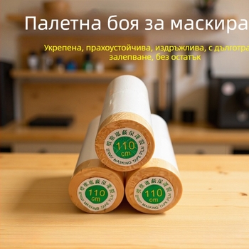 Еднократна прахоустойчива маскираща филмова лента за строителство и боядисване на автомобили, PE филм, гумено лепило, основа от микропапер и филм