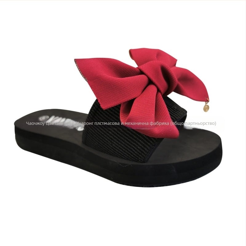 Сандали с клин за вътрешно и външно ползване, EVA горна част, гумена подметка, височина на тока 3–5 см, нехлъзгащи се