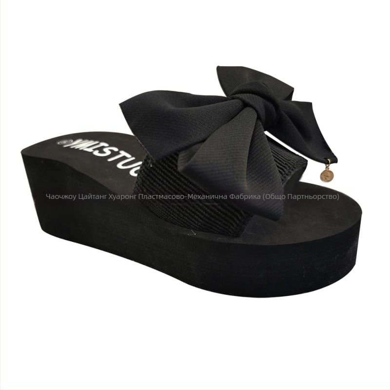 Сандали с клин за вътрешно и външно ползване, EVA горна част, гумена подметка, височина на тока 3–5 см, нехлъзгащи се