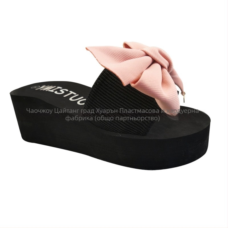 Сандали с клин за вътрешно и външно ползване, EVA горна част, гумена подметка, височина на тока 3–5 см, нехлъзгащи се