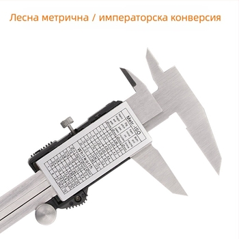 Цифров калипер с дълбочинна штанга, неръждаема стомана 4Cr13, цифров дисплей