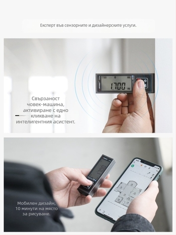 Sw-bt60 Mini ръчен лазерен измервател на разстояние с инфрачервена висока прецизност и електронна линейка, Bluetooth приложение