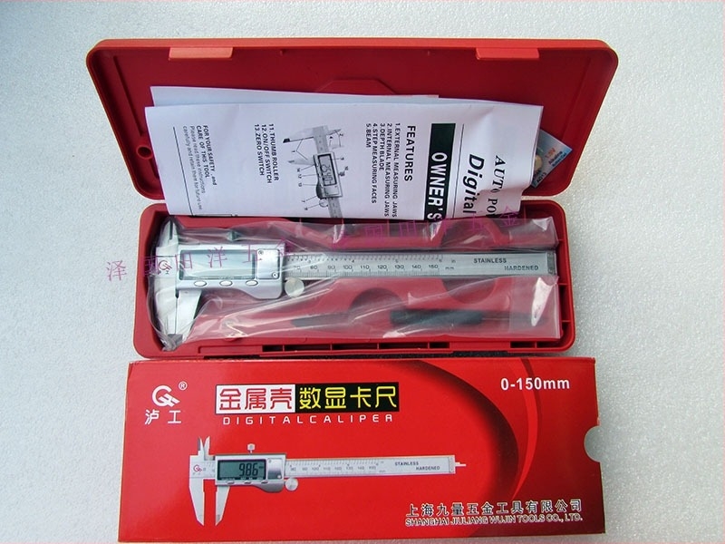 Shanggong дигитален штангенциркул с метална обвивка, диапазон 0-150/200/300 мм
