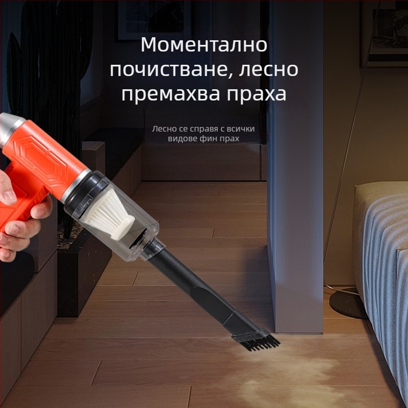 Rongba Мощен турбо вакуум за автомобил с интегрирано всмукване и духане, мини преносим ръчен уред