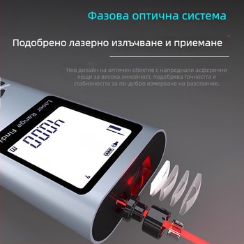 Лазерен измервател на разстояние, ръчен инфрачервен измервател, висока прецизност, обхват до 40 м