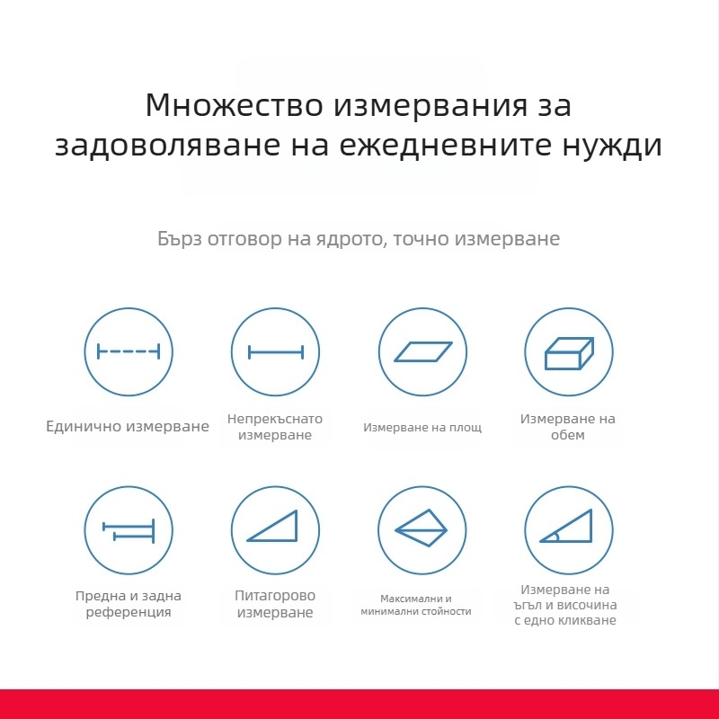 Лазерен измервател на разстояние с инфрачервено измерване, електронна линейка, високопрецизен лазерен инструмент