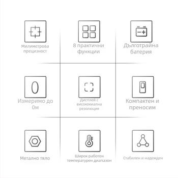 Лазерен измервател на разстояние, ръчен, инфрачервен, компактно устройство, модел Nkl01