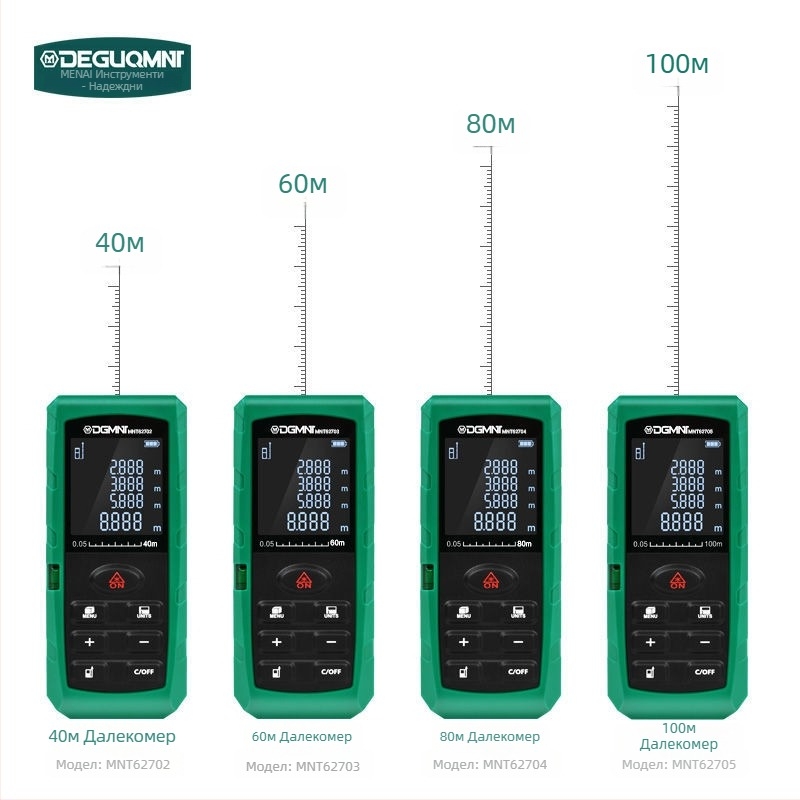 Лазерен далекомер | Инфрачервено измерване на разстоянието | Висока прецизност | Марка Deguqmnt/mitat | За измерване на помещения