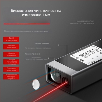 Лазерен измерител на разстояния – ръчен инфрачервен измервател, цифров дисплей, висока прецизност