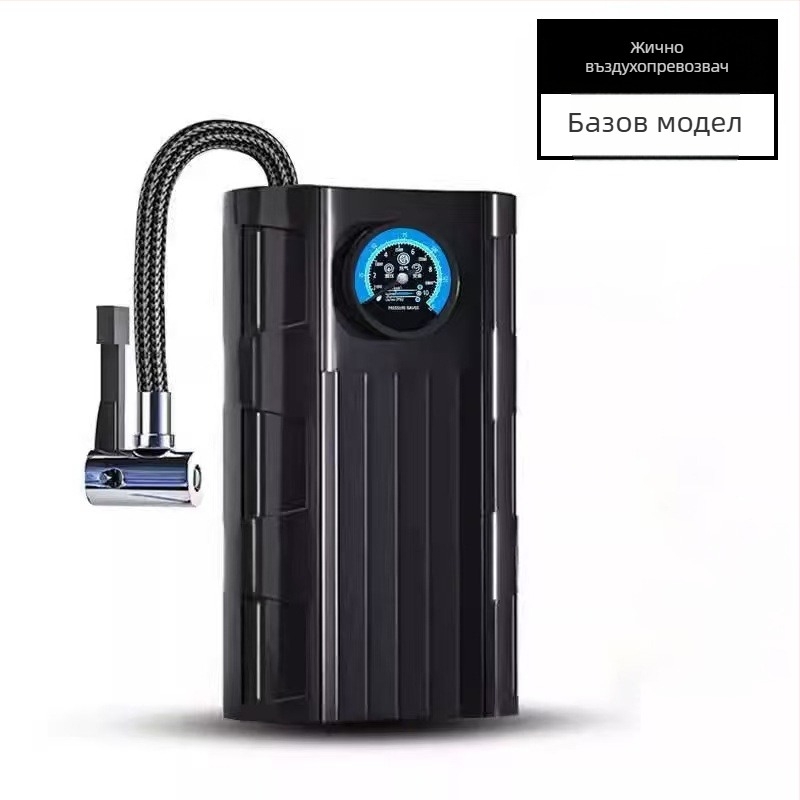 Преносим електрически помпа за гуми с манометър за автомобили, велосипеди и спортни топки - 12V, 100W, 2.8 m кабел, 35 л/мин