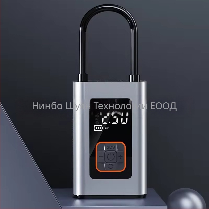 Презареждаща се 12V автомобилна помпа за въздух с цифров дисплей, безжично преносимо устройство, 30 л/мин, манометър за налягането в гумите