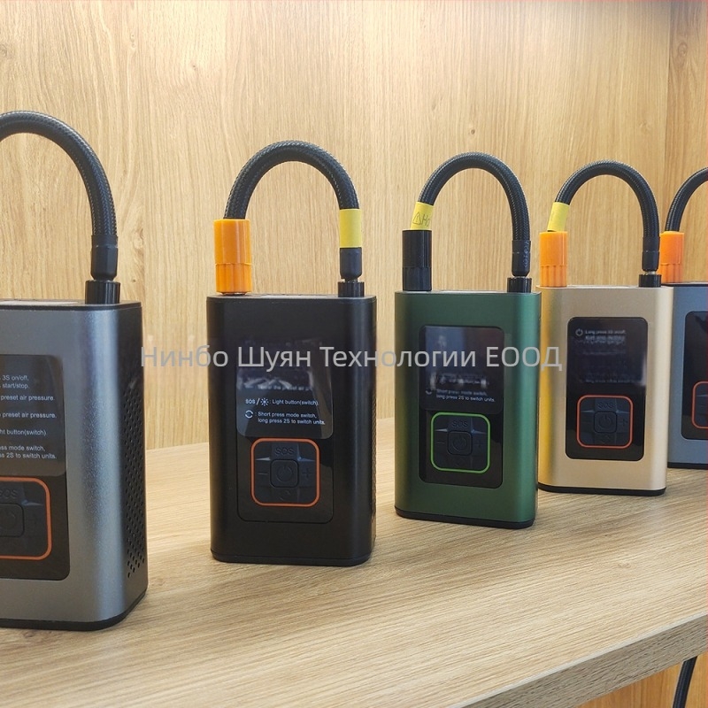 Презареждаща се 12V автомобилна помпа за въздух с цифров дисплей, безжично преносимо устройство, 30 л/мин, манометър за налягането в гумите