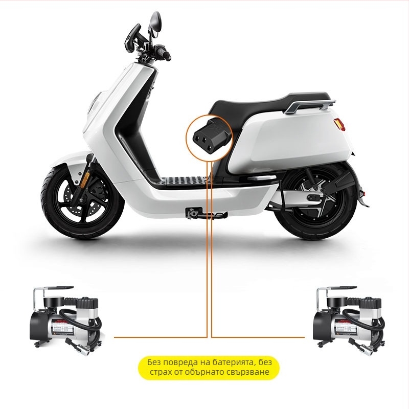 Автомобилна помпа за въздух с манометър, висока мощност 150W, 48–72V, 35 L/min, кабел 120 cm, преносима едноцилиндрова