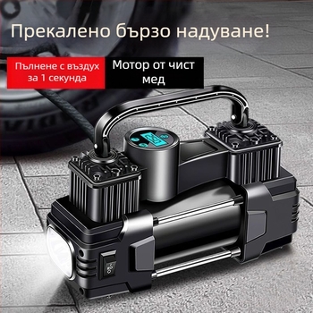 Автомобилна въздушна помпа за монтаж в колата, двуцилиндрова, 220W, цифров дисплей, 5 м кабел