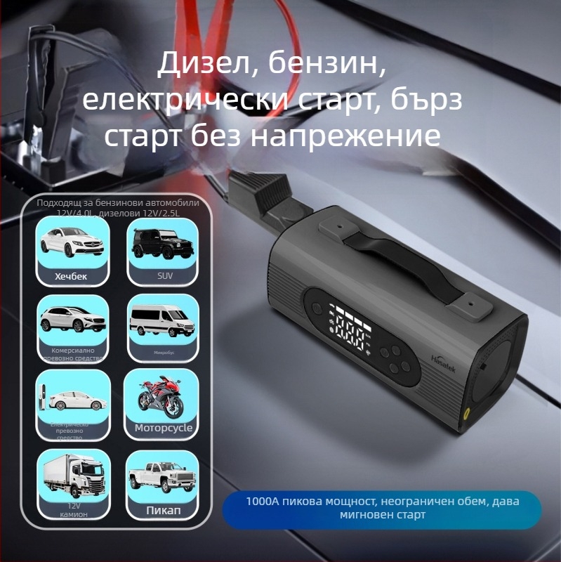 Автомобилен стартер за кола — всичко в едно аварийно захранване, 12V вход/12V изход, CE, FCC, ROHS, ISO 9001, Harels